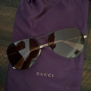 Gucci Black Aviator Sunglasses